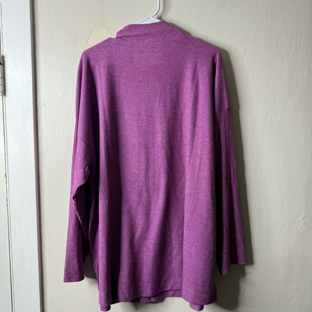 Soft Surroundings Purple Marled Zipper Lightweight Sweater Jacket - Picture 4 of 5